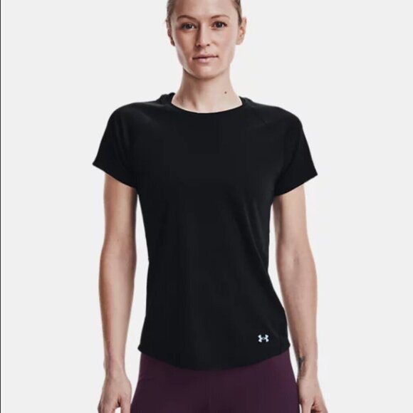 Under Armour Women's Medium UA CoolSwitch Run Short Sleeve Black 1363262 - Picture 1 of 12
